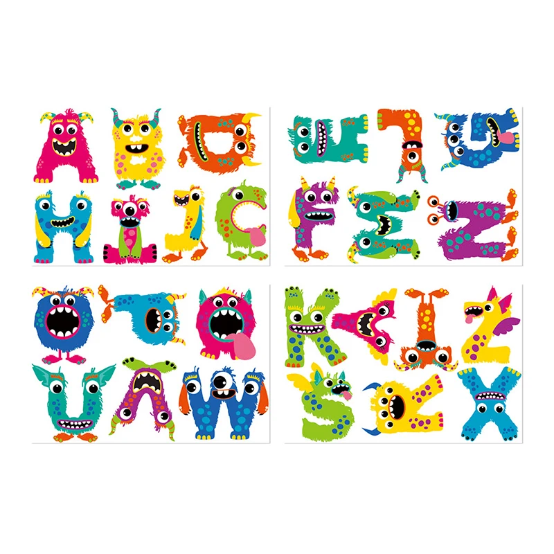 4 шт./комплект ПВХ наклейки с изображением монстра | Дом и сад