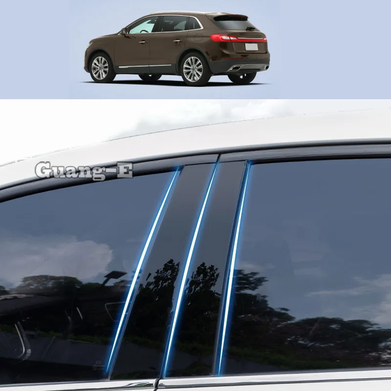 

Для Lincoln MKX 2015-2018, автомобильный поликарбонатный материал, столб, крышка, отделка двери, окно, пианино, черная молдинговая наклейка, пластина, ...