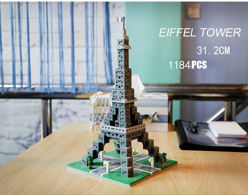 Франция Париж Эйфелева башня микро алмазный строительный блок всемирно