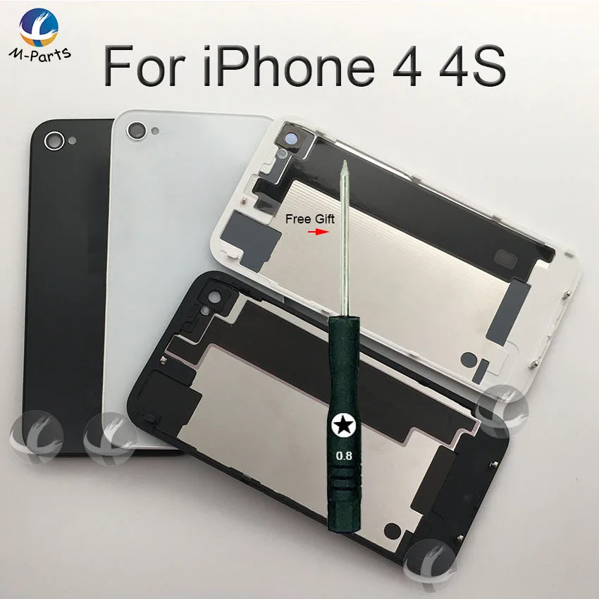 Бесплатный подарок задний стеклянный корпус для iPhone 4 4S задняя кристальная