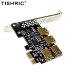 TISHRIC PCI Express множитель PCI-E 16X Райзер Pcie от 1 до 4 PCI Express Райзер 009s USB 3,0 множитель концентратор адаптер для биткоина