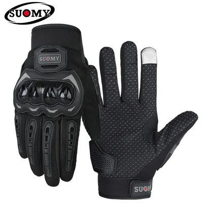 

New Year Gift Suomy Gloves Motorcycle Guantes Touch Screen Antiskid Luvas Motorbike Black Glove Motorcyclist For Men