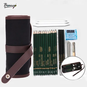 Набор из 25 шт. эскизных карандашей Bianyo, профессиональный женский набор, деревянная сумка для карандашей с древесным углем для школьников
