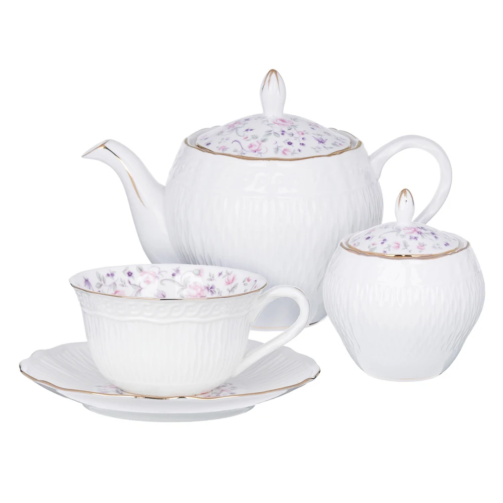 MILLIMI Пастораль Набор чайный 14 пр. чашка 250мл чайник 900мл сахарница 280 мл кост. фрф |