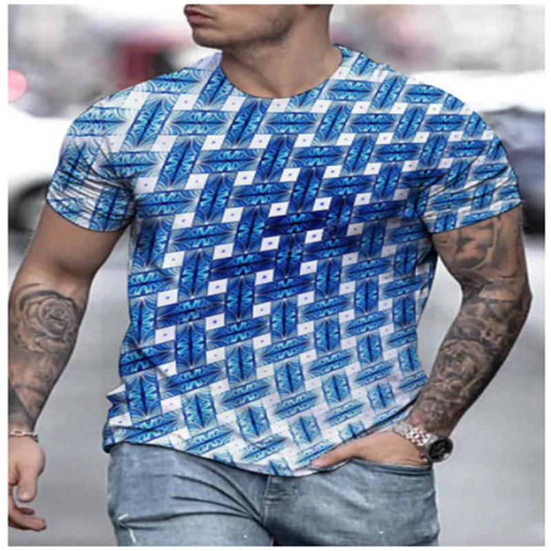 

2021 new men's casual clothing three-dimensional 3D diamond summer new men's clothing Fashion sports breathable