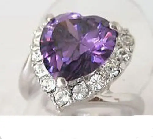 Ювелирные изделия Женское кольцо с аметистом 7 #8 #9 #&gt&gt часы покрытием оптовая