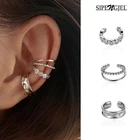 SIPENGJEL, 3 шт.компл., модные, не пирсинг, серьги-наручники, унисекс, минималистичные, поддельные заколки, серьги для женщин, мужчин, украшения