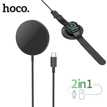 Hoco 2 in 1 Qi 15W Magnetic Wireless Phone Charger For iPhone 12 Pro Max USB Fast Charging Device For Apple Watch 6 5 4 3 2 1 SE