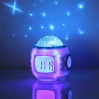 Digital Alarm Clock LED Star Sky Projector Calendar Temperature Display Night Lamp Music Wake Up Clock for Children Baby Room