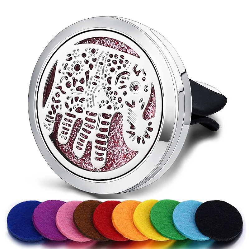Refillable Car Air Freshener Smell Perfume Diffuser Clip Auto Vent Essential Oil Stainless Steel Locket Interior Accessories | Автомобили