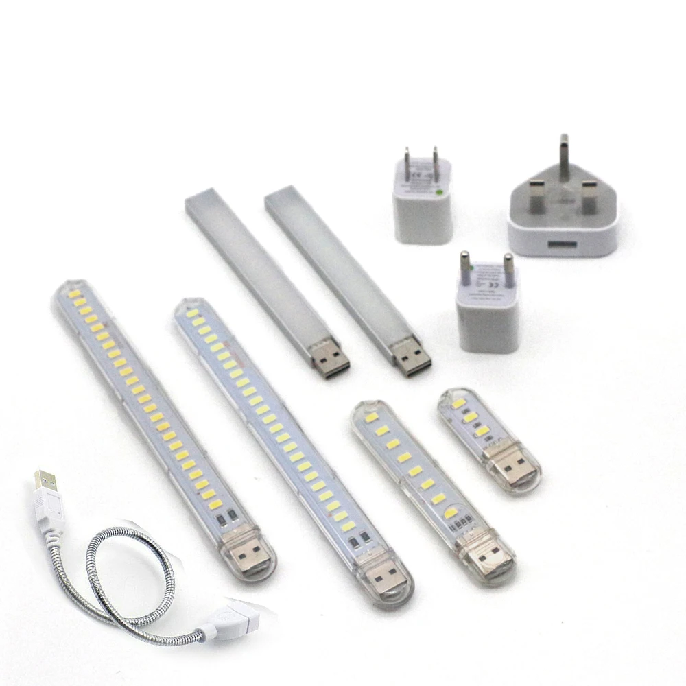 DC 5V Мини светодиодный ночной Светильник Портативный 10 s 24 USB настольная лампа для