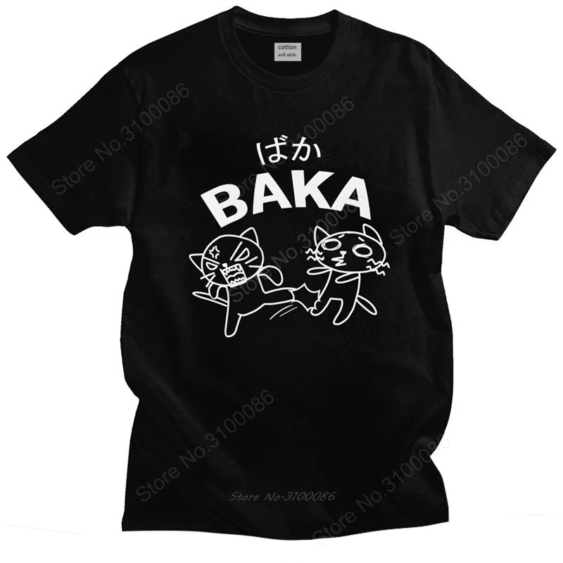 

Trendy Humor Anime Baka Rabbit Slap T Shirt Short Sleeves Pure Cotton T-shirt Funny Japanese Kick Meme Anime Merchandise Tee Top
