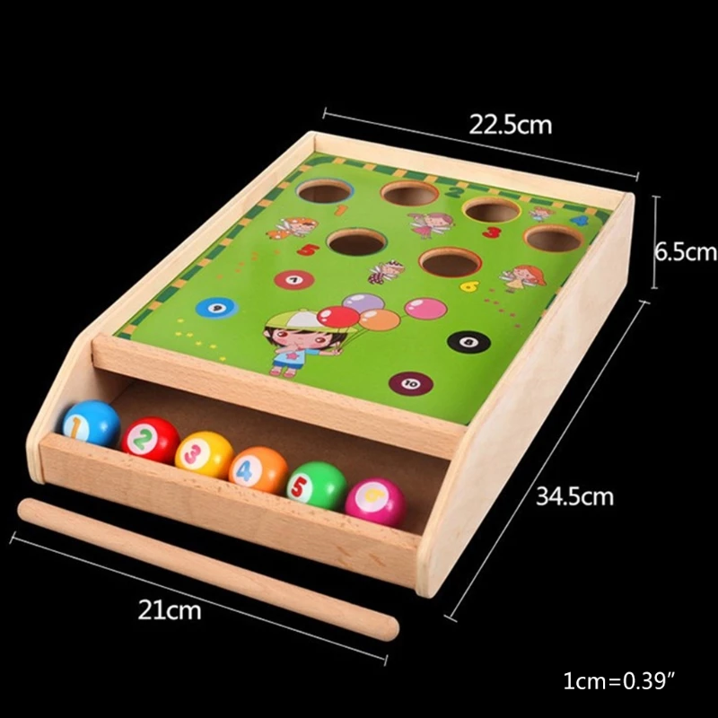 

Children Wooden Fun Billiard Game Toys Color Matching Cognitive Parent-child Interactive Toy for Kids