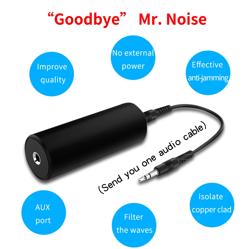 

Аудиокабель TAA215, штекер 3,5 мм, контур заземления, шумоизолятор для автомобильной аудиосистемы, домашняя стереосистема, устранение гудения, ...