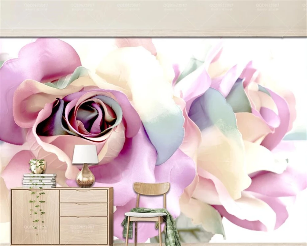 

beibehang papel de parede Customize new modern rose flower European and American style background wallpaper papier peint