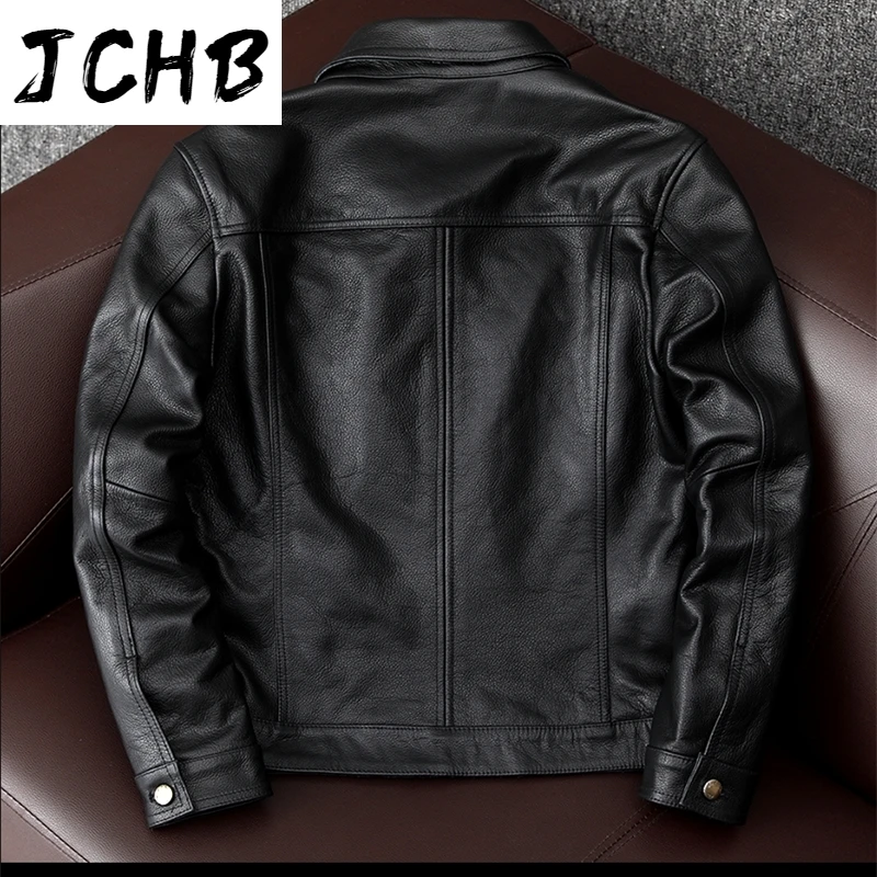 

Free New shipping.Brand genuine jacket.sales.black casual slim cowhide coat.mens clothing.winter Leather clothes