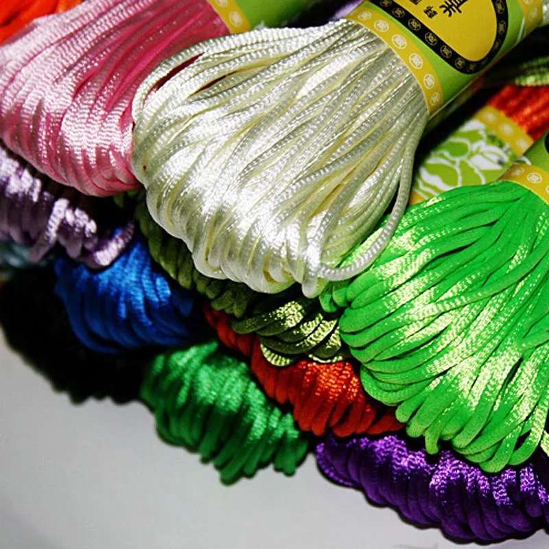 20 м/лот 2 мм полиэфирный мягкий сатин погремушка Шелк Макраме шамбалла шнур