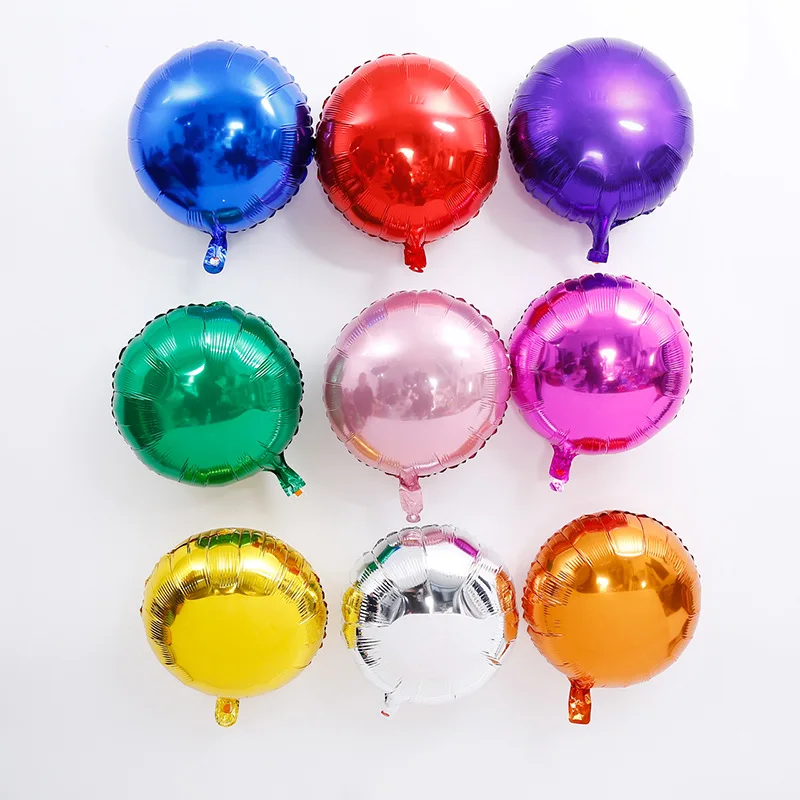 5 шт./лот 18 &quotкруглые золотые серебряные одноцветные фольгированные шары для