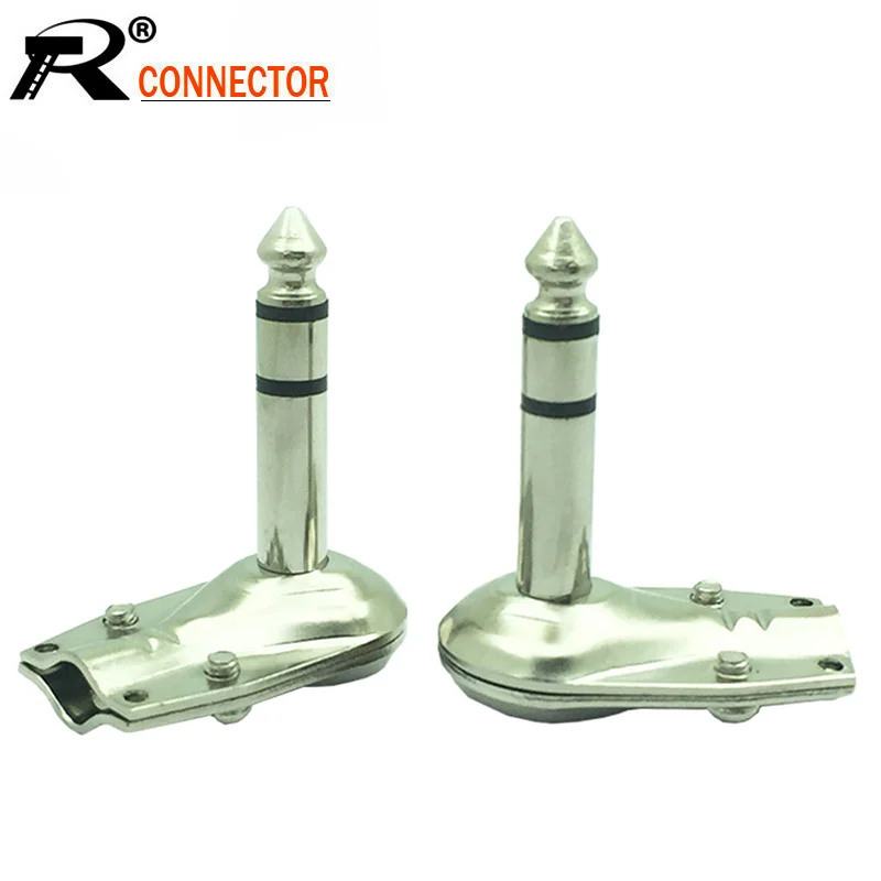 2 шт./лот правый угол 6 35 мм Джек 3 полюса стерео штекер гитара Phono 1/4 дюйма разъем