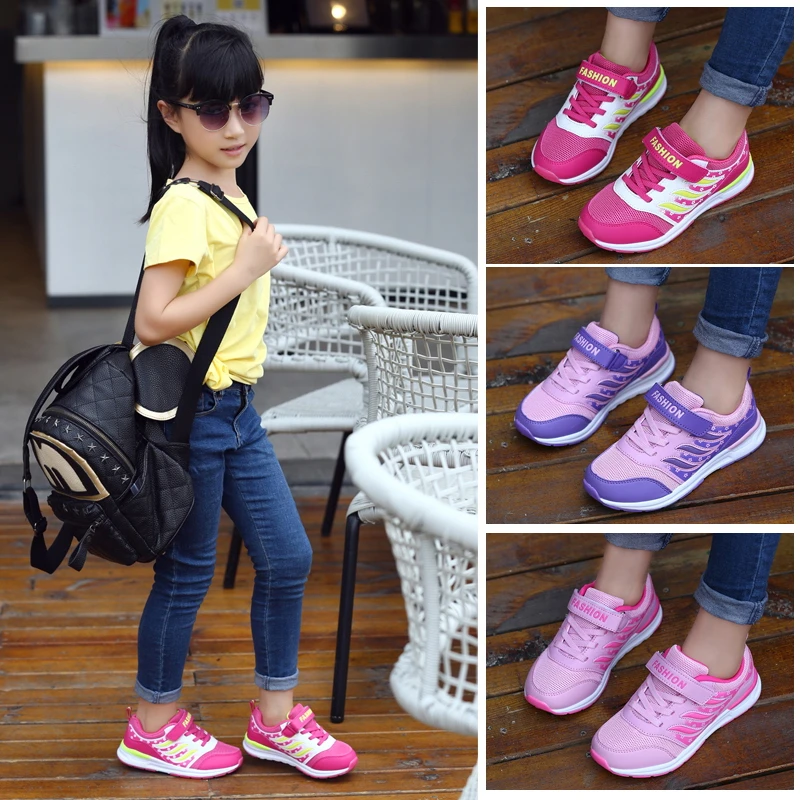 

Sport Kids Sneakers Girls Casual Shoes For Children Sneakers Girls Shoes Running Footwear Leather Anti-slippery Trainers 2021