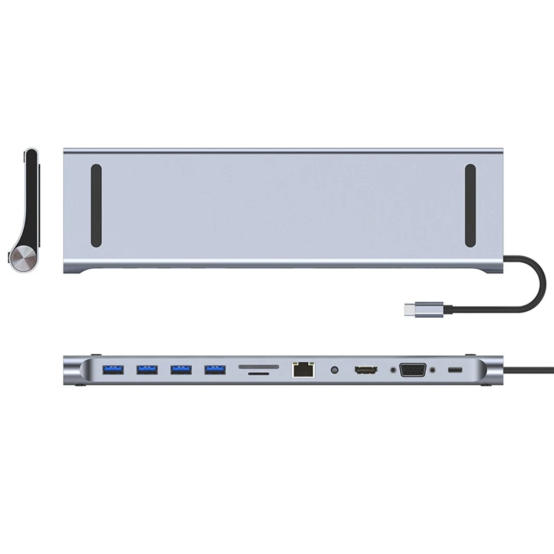 

11 In 1 USB3.0 Type USB C Hub Adapter with 4K HDMI-Compatible Multiport Card Reader Sd Tf Pd Video Multi Ports Adapter