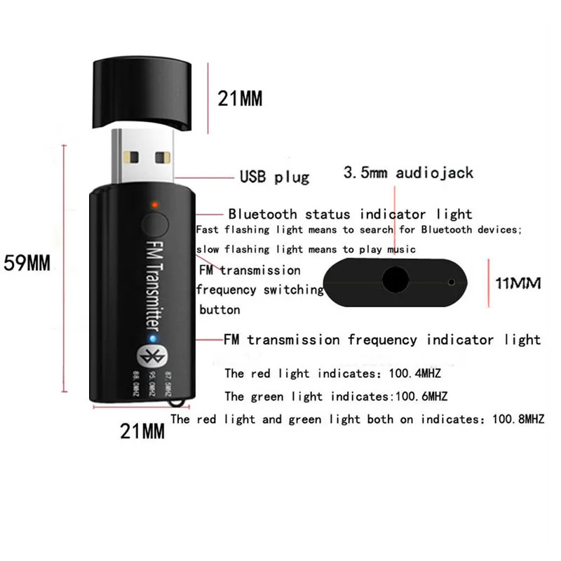Автомобильный комплект громкой связи Bluetooth 5 0 FM передатчик стерео аудио приемник