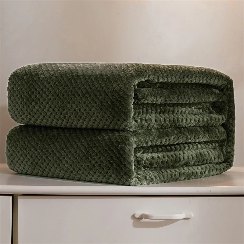 Коралловое Флисовое одеяло в виде ананаса летние и зимние пушистые клетчатые