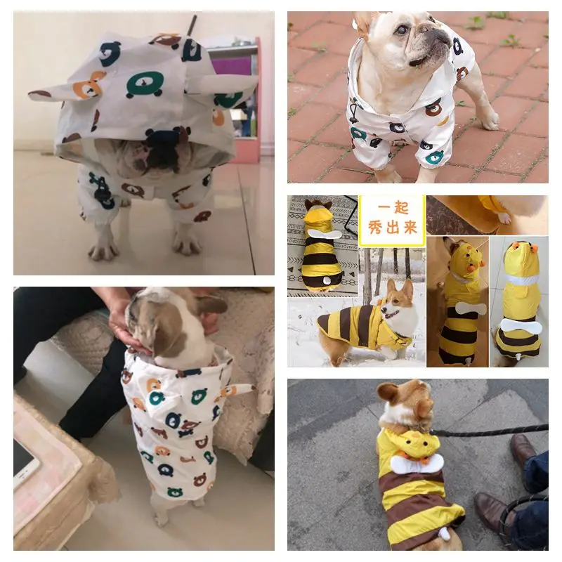 Водонепроницаемый костюм медвежонка собаки пчелы милый маленький средний щенок
