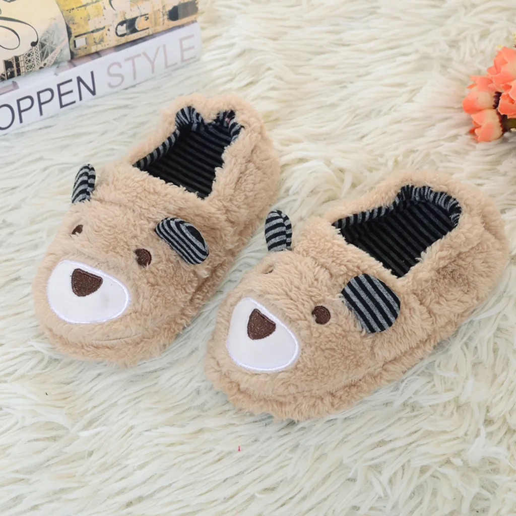 Домашние тапочки с рисунками из мультфильмов хлопковые замшевые для маленьких