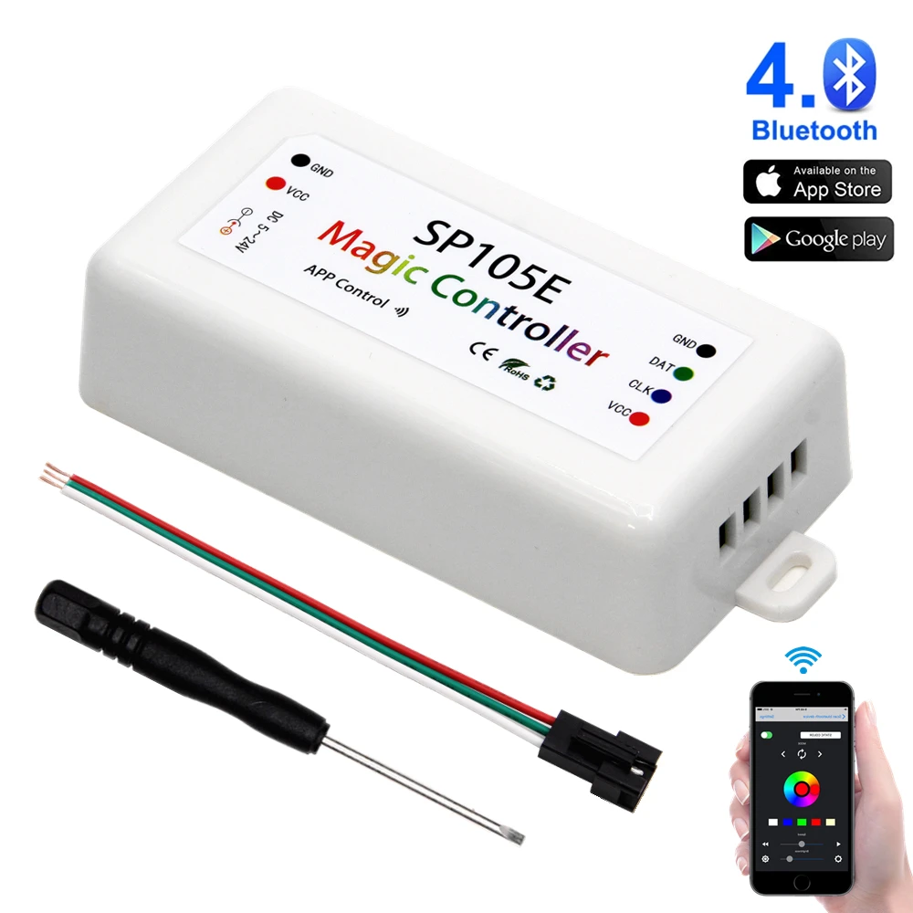 DC5V 24V SP105E Bluetooth WS2811 WS2812B светодиодный контроллер SK6812 RGB/RGBW APA102 WS2801 Пиксели