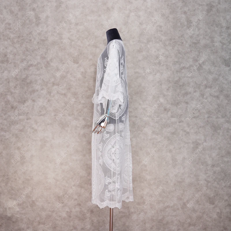 2021 сексуальная прозрачная рубашка с рукавом три четверти и кимоно кардиган