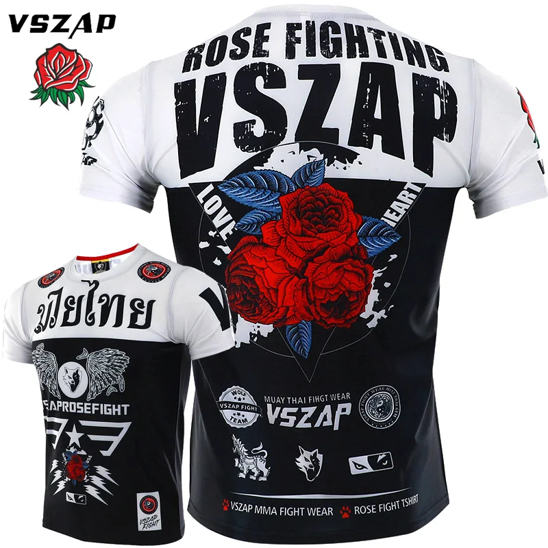 VSZAP MMA Спортивная футболка Муай Тай Фитнес Бокс джиу джитсу тренажерный зал