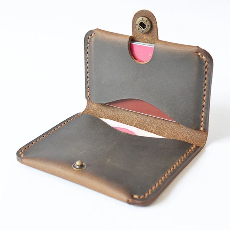 Ручной работы кожаный держатель для карт мужской кошелек кредитных Винтажный