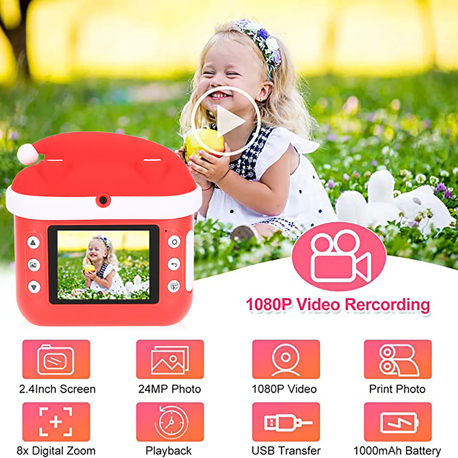 

Santa Claus Children Camera Instant Print HD Camera For Kids Camera Instantane