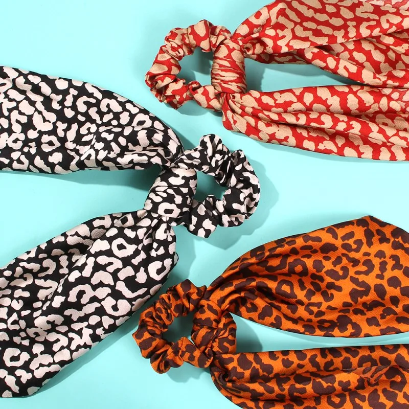 Fashion Leopard Bow Hair Ties Ropes Women Girls Jewelry Spot Pattern Scarf Ribbon Style Accessories F1500 | Украшения и