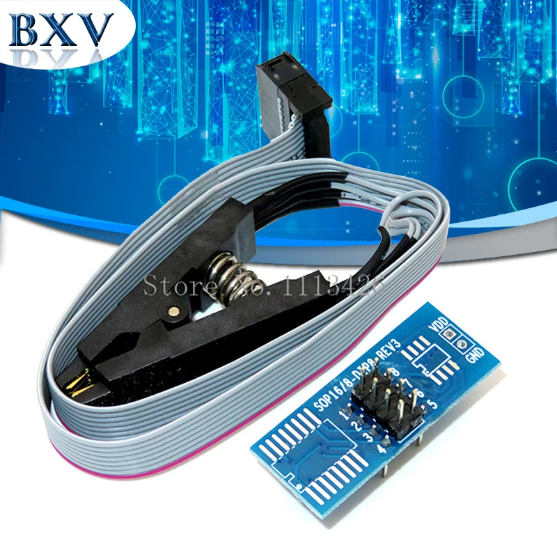 

10PCS/lot SOIC8 SOP8 Flash Chip IC Test Clips Socket Adpter BIOS/24/25/93 Programmer