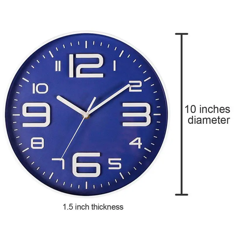 Большие бесшумные настенные часы с 3D цифрами для помещений работающие от