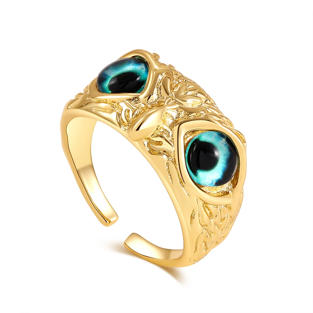 

Fashion Gold Color Owl Opening Rings for Women Men Vintage Animal Chunky Charm Finger Rings Punk Party Jewelry Gifts