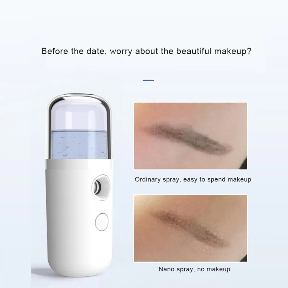 

Mini Portable 30ml Air Humidifier USB Rechargable Handheld Mist Diffuser Mini Steamed Face Skin Care Mist Sprayer Air Humidifier