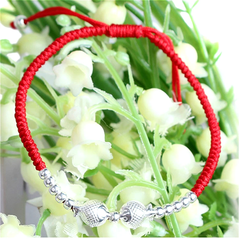 Браслет на удачу с рыбками из серебра 925 пробы|bracelet handmade|handmade banglesshamballa bracelet |