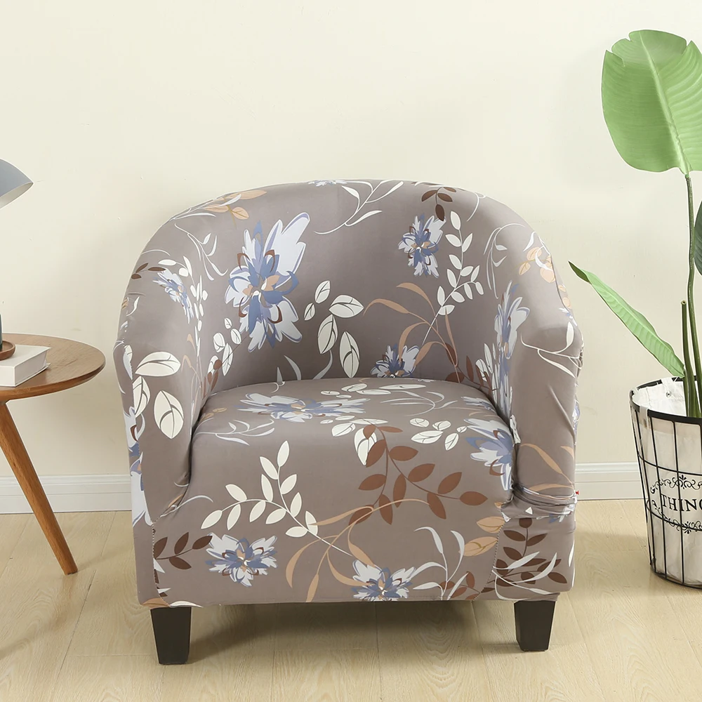 

Washable Spandex Tub Chair Cover Bathtub Armchair Seat Cover Elastic Solid Color Slipcover Protector