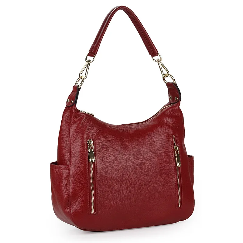 

Fashion Cow Leather Ladies Shoulder Bags High Capacity Zipper Luxury Handbags Women Bags Designer Genuine Leather Female Totes