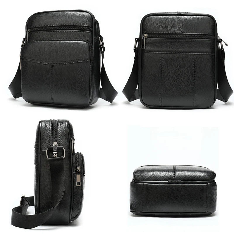 Genuine Leather Men's Messenger Bag Fashion Business Crossbody for Men Tote Shoulder Handbag Zipper Office Bags Male |