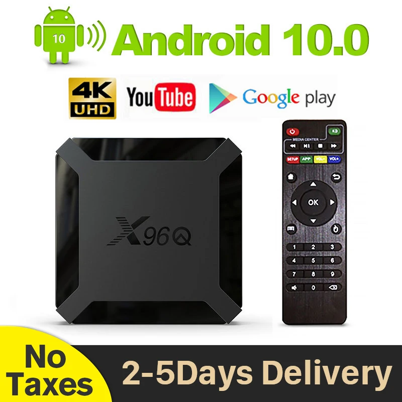 

ТВ-приставка X96Q, Android 10,0, четырехъядерный процессор Allwinner H313, поддержка 4K, 3D, 1 ГБ/2 ГБ ОЗУ, 8 ГБ/16 Гб ПЗУ, медиаплеер, ТВ-приставка X96 Smart