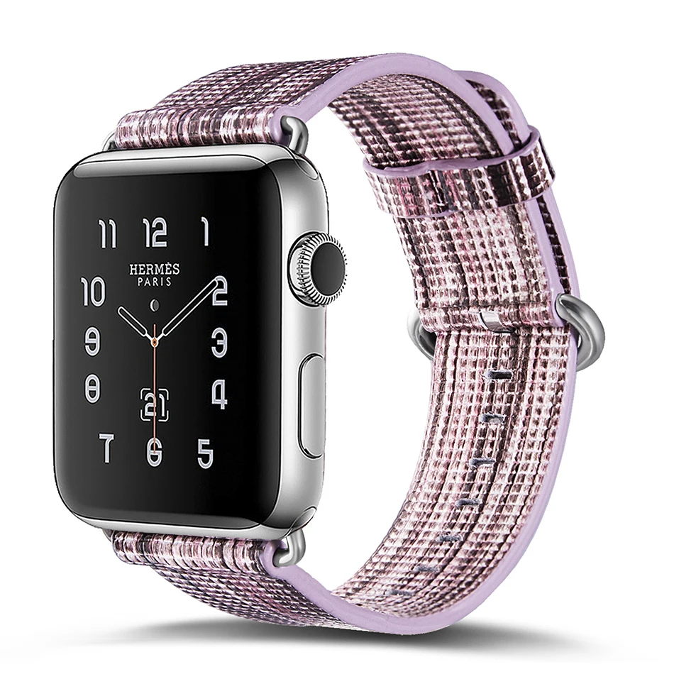 National style/окрашенный кожаный ремешок для наручных часов Apple Watch 44 мм 40 мм длина браслета с цветным рисунком наручные часы-браслет для наручных часов iwatch, 5 4 42 38 мм