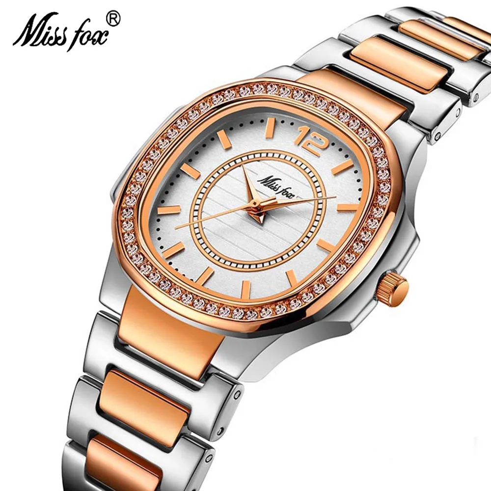 MISSFOX женские часы Роскошные Стразы мозаика водонепроницаемые и ударопрочные