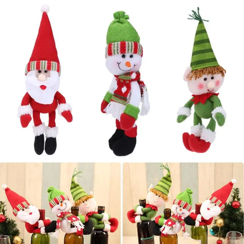 VKTECH Рождество Санта-Клауса и снеговика кукла дома орнамент вина украшение для