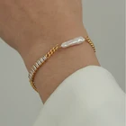 WTLTC барокко пресноводные жемчужные браслеты-манжеты с цепочкой для женщин Ретро браслет из кубического циркония модные Femme Шарм ювелирные изделия