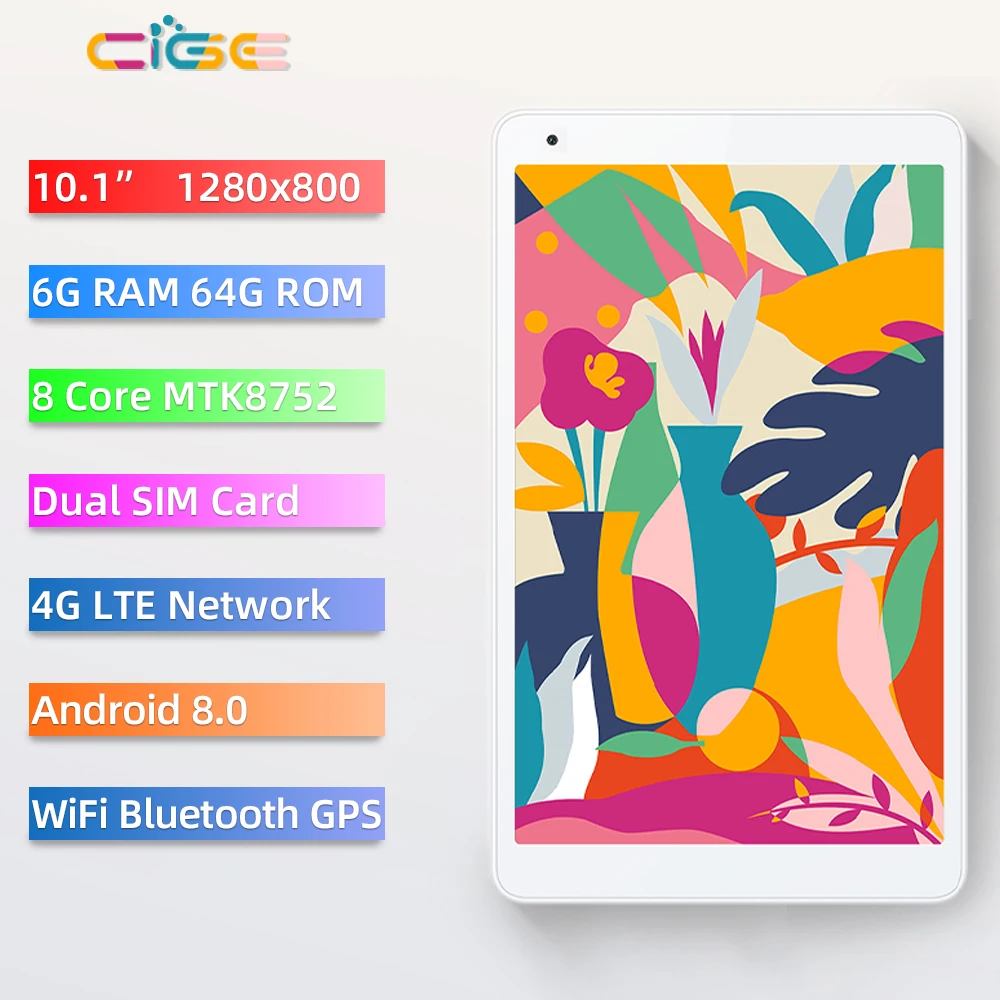 CIGE T805G 10 дюймов планшетный ПК Android 8,0 для Google Play, четыре ядра, две sim-карты, 3G, 4G, LTE, wifi, gps, ram, 6 ГБ rom, 64 ГБ, планшеты