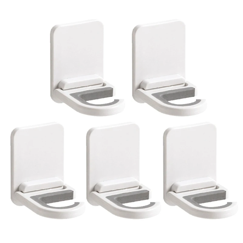 

Broom Mop Holder Wall Mount Self-adhesive Tool Hanger Organizer for Home Kitchen Multi-Purpose Storage Hook No Drilling